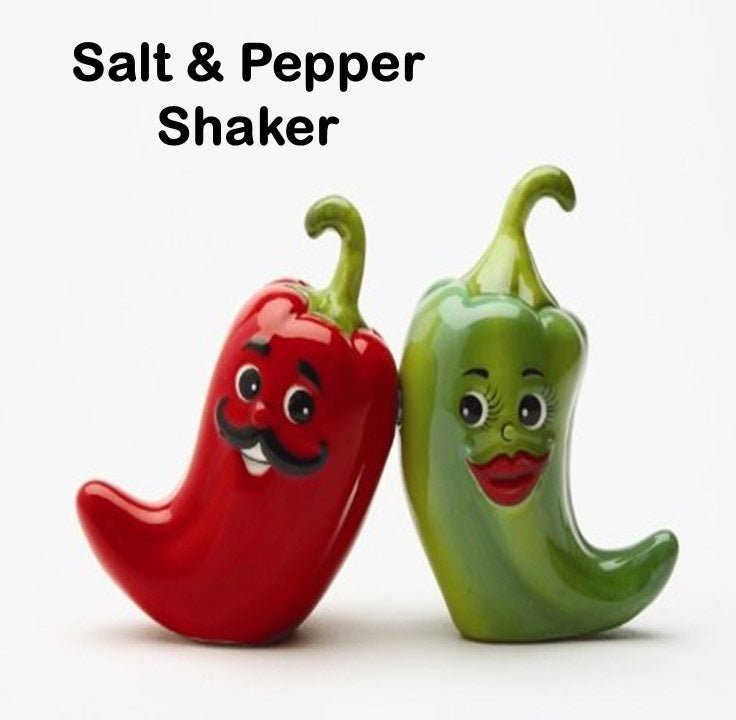 Ceramic painted Salt and Pepper shaker set with Tray - Japan Electronics