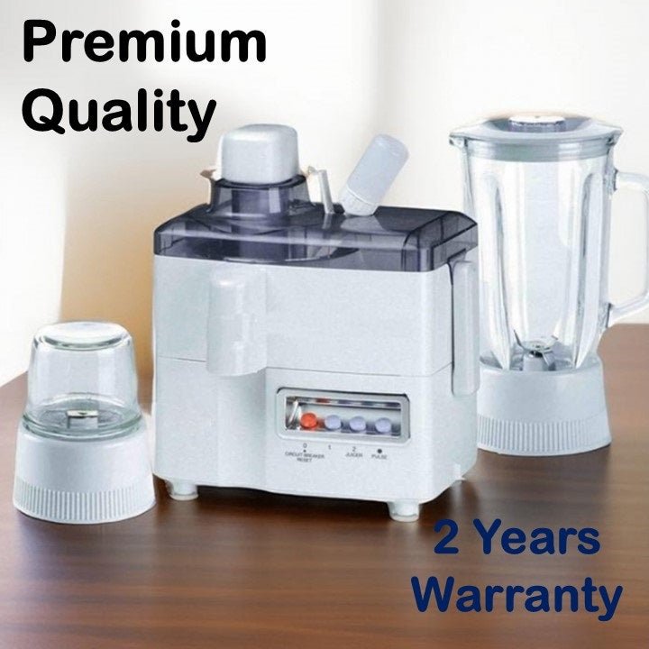 Premium Quality Juicer Machine 3 in 1 (Juicer + Blender + Grinder), Powerful motor, ABS Plastic - Japan Electronics