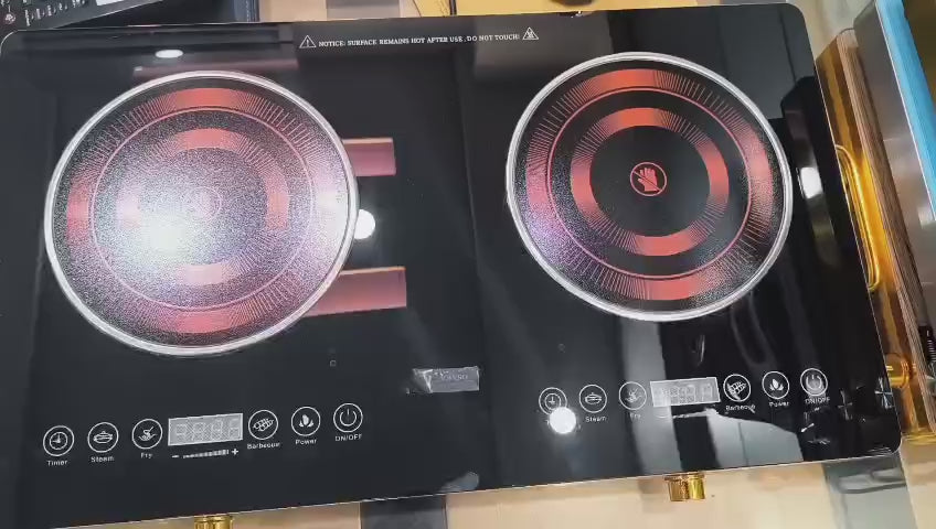 Double Burner Electric Stove, Hot Plate, Infrared Ceramic Cooker, Multi Cooker